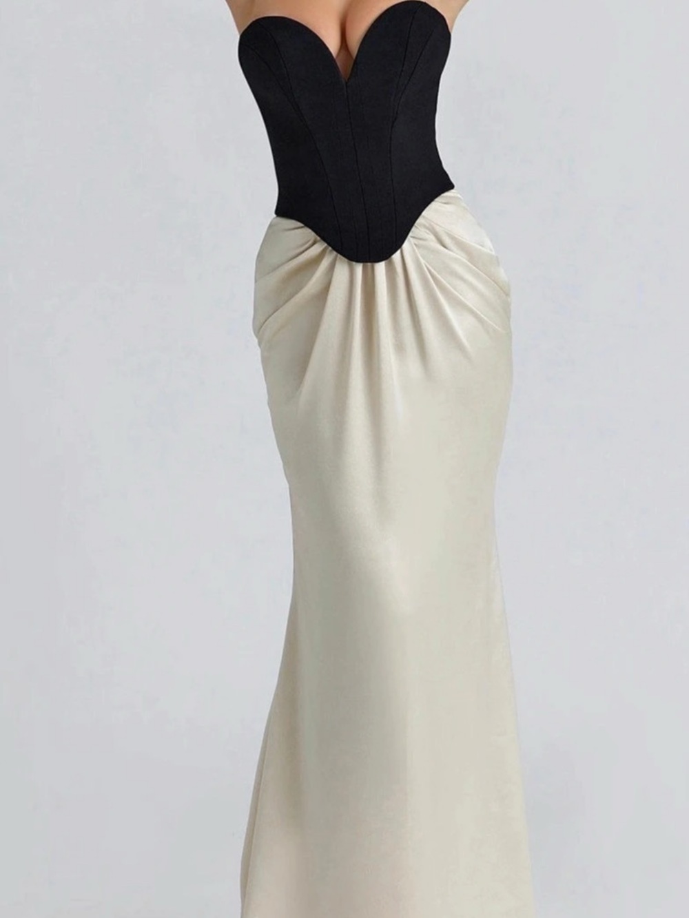House of CB Sorcha Black & Champagne Corset Maxi Gown